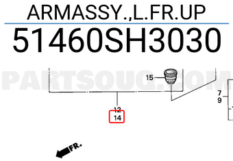 Honda 51460SH3030 ARMASSY.,L.FR.UP
