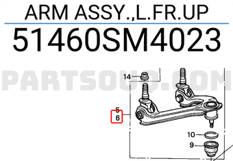 Honda 51460SM4023 ARM ASSY.,L.FR.UP