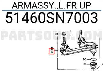Honda 51460SN7003 ARMASSY.,L.FR.UP
