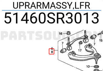 Honda 51460SR3013 UPRARMASSY,LFR
