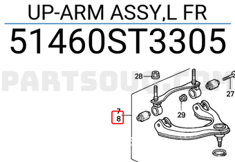 Honda 51460ST3305 UP-ARM ASSY,L FR