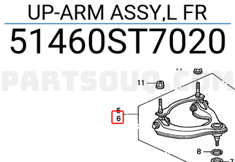 Honda 51460ST7020 UP-ARM ASSY,L FR