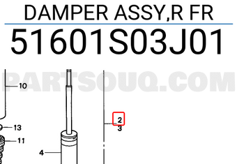 Honda 51601S03J01 DAMPER ASSY,R FR