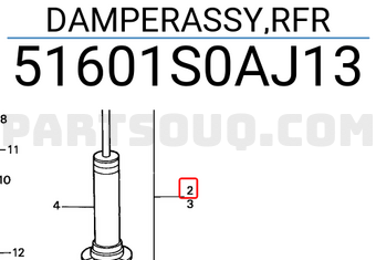 Honda 51601S0AJ13 DAMPERASSY,RFR