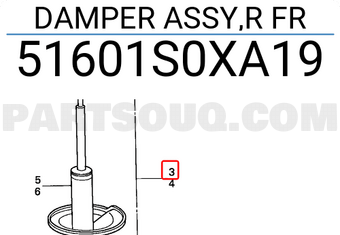 Honda 51601S0XA19 DAMPER ASSY,R FR