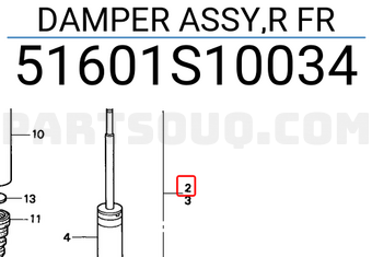 Honda 51601S10034 DAMPER ASSY,R FR