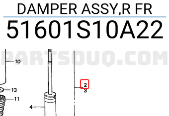 Honda 51601S10A22 DAMPER ASSY,R FR