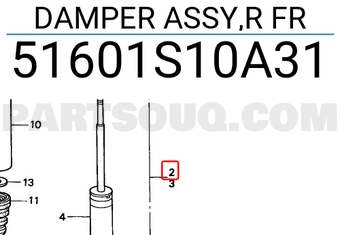 Honda 51601S10A31 DAMPER ASSY,R FR