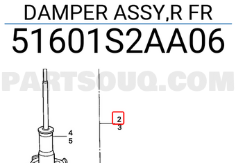 Honda 51601S2AA06 DAMPER ASSY,R FR