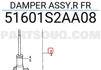 Honda 51601S2AA08 DAMPER ASSY,R FR
