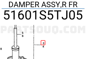 Honda 51601S5TJ05 DAMPER ASSY,R FR
