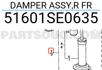 Honda 51601SE0635 DAMPER ASSY,R FR