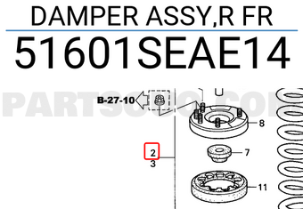 Honda 51601SEAE14 DAMPER ASSY,R FR