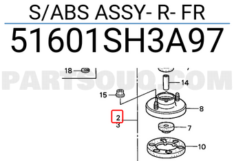 Honda 51601SH3A97 S/ABS ASSY- R- FR