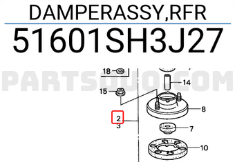 Honda 51601SH3J27 DAMPERASSY,RFR