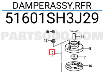 Honda 51601SH3J29 DAMPERASSY,RFR
