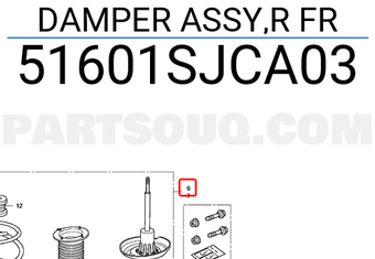 Honda 51601SJCA03 DAMPER ASSY,R FR