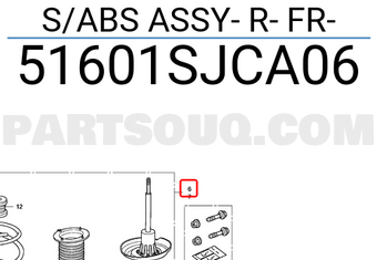 Honda 51601SJCA06 S/ABS ASSY- R- FR
