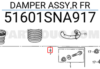 Honda 51601SNA917 DAMPER ASSY,R FR