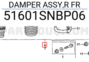 Honda 51601SNBP06 DAMPER ASSY,R FR