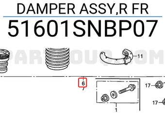 Honda 51601SNBP07 DAMPER ASSY,R FR