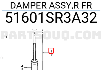 Honda 51601SR3A32 DAMPER ASSY,R FR
