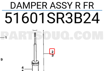 Honda 51601SR3B24 DAMPER ASSY R FR