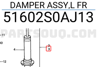 Honda 51602S0AJ13 DAMPER ASSY,L FR