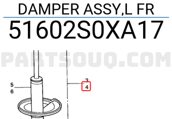 Honda 51602S0XA17 DAMPER ASSY,L FR