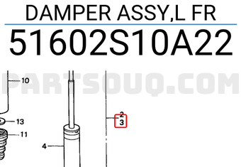 Honda 51602S10A22 DAMPER ASSY,L FR