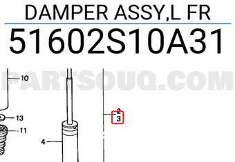 Honda 51602S10A31 DAMPER ASSY,L FR