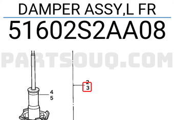 Honda 51602S2AA08 DAMPER ASSY,L FR