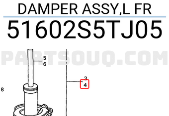 Honda 51602S5TJ05 DAMPER ASSY,L FR