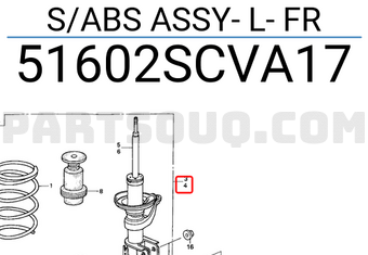 Honda 51602SCVA17 S/ABS ASSY- L- FR