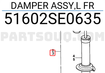 Honda 51602SE0635 DAMPER ASSY,L FR