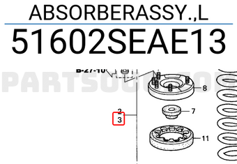 Honda 51602SEAE13 ABSORBERASSY.,L