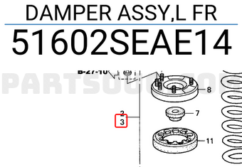 Honda 51602SEAE14 DAMPER ASSY,L FR