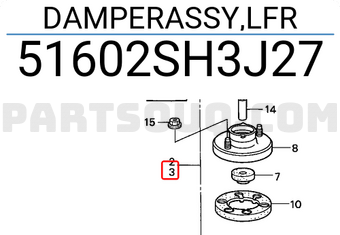 Honda 51602SH3J27 DAMPERASSY,LFR