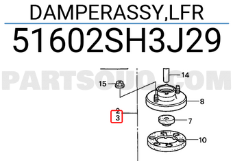 Honda 51602SH3J29 DAMPERASSY,LFR