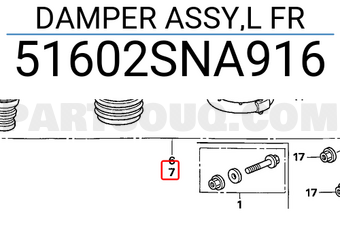 Honda 51602SNA916 DAMPER ASSY,L FR