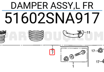 Honda 51602SNA917 DAMPER ASSY,L FR