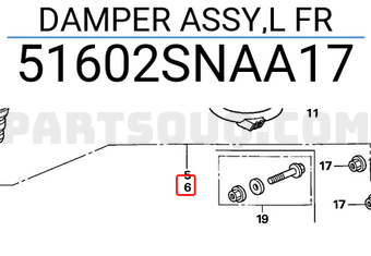 Honda 51602SNAA17 DAMPER ASSY,L FR