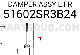 Honda 51602SR3B24 DAMPER ASSY L FR