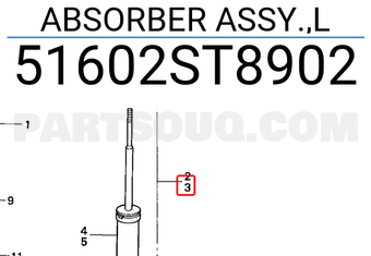 Honda 51602ST8902 ABSORBER ASSY.,L