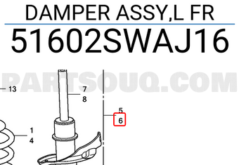 Honda 51602SWAJ16 DAMPER ASSY,L FR
