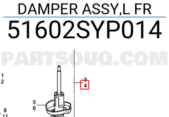 Honda 51602SYP014 DAMPER ASSY,L FR