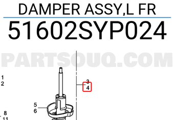 Honda 51602SYP024 DAMPER ASSY,L FR