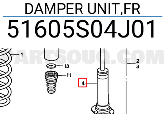 Honda 51605S04J01 DAMPER UNIT,FR