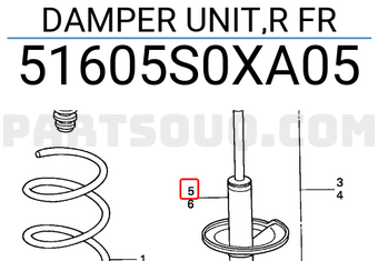Honda 51605S0XA05 DAMPER UNIT,R FR
