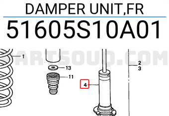Honda 51605S10A01 DAMPER UNIT,FR